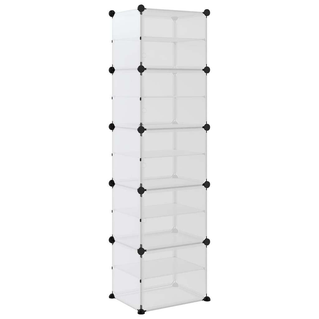 vidaXL Stojak na buty, przezroczysty, 44x31,5x153,5 cm, PP