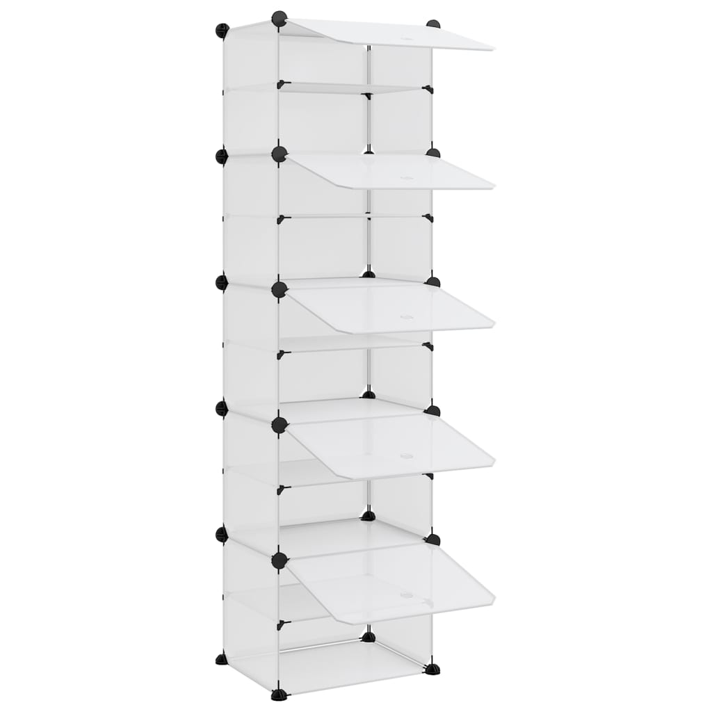 vidaXL Stojak na buty, przezroczysty, 44x31,5x153,5 cm, PP