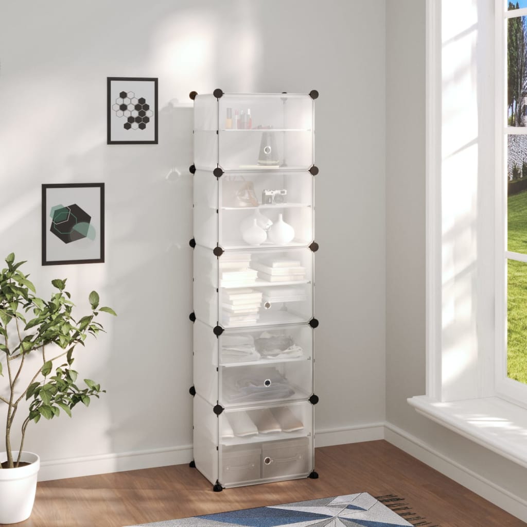 vidaXL Stojak na buty, przezroczysty, 44x31,5x153,5 cm, PP