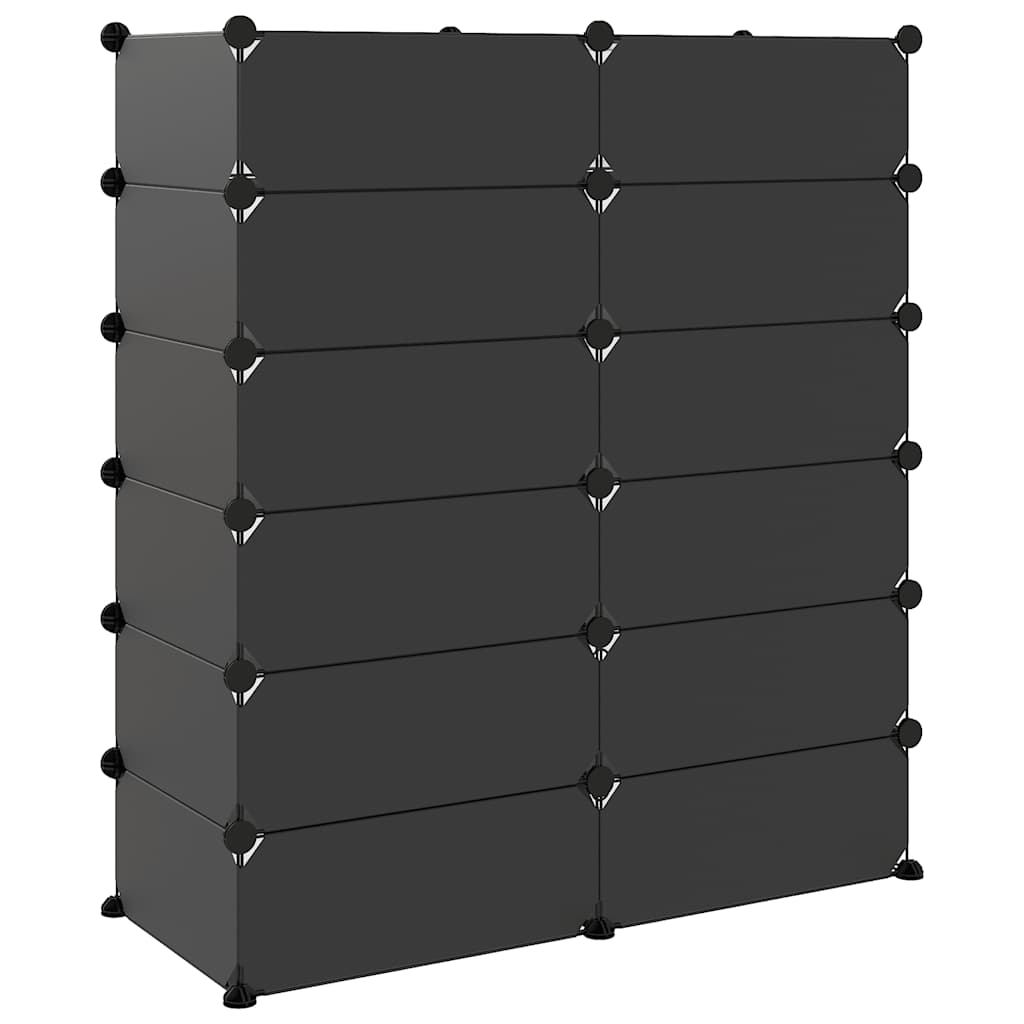 vidaXL Stojak na buty, czarny, 94,5x36,5x106 cm, PP
