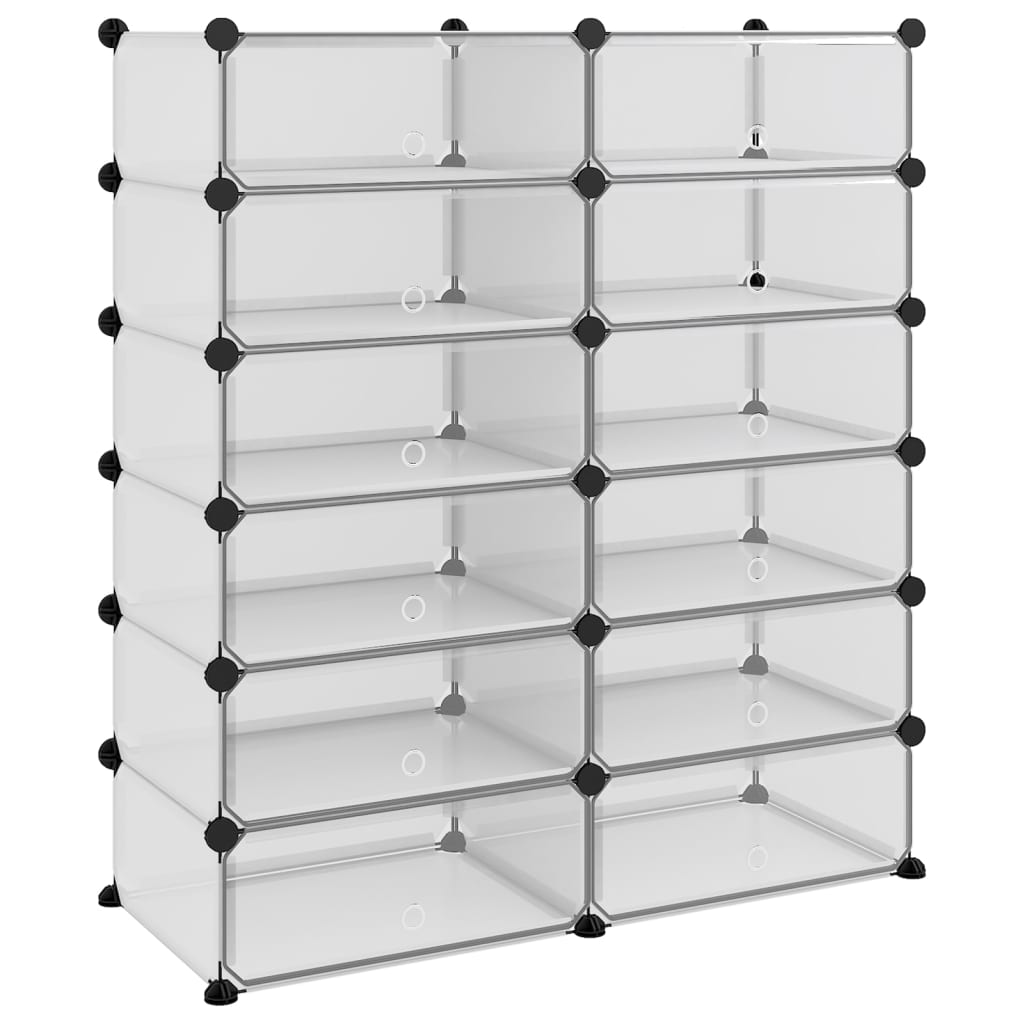 vidaXL Stojak na buty, przezroczysty, 94,5x36,5x106 cm, PP