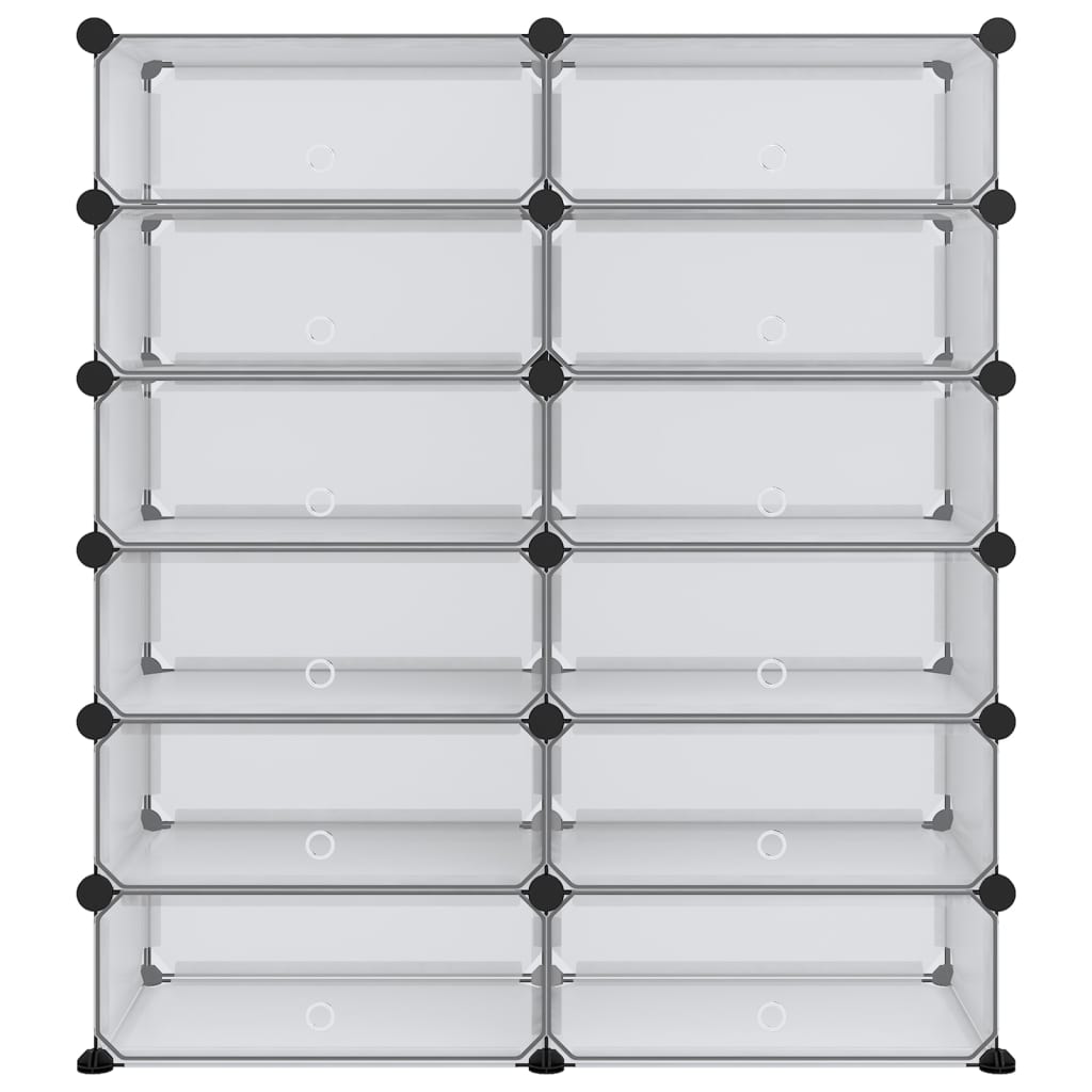 vidaXL Stojak na buty, przezroczysty, 94,5x36,5x106 cm, PP