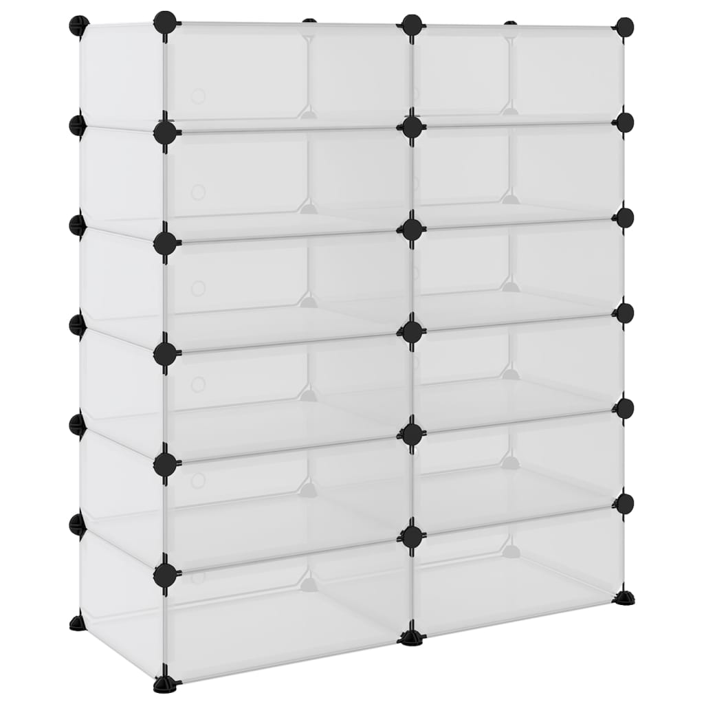 vidaXL Stojak na buty, przezroczysty, 94,5x36,5x106 cm, PP