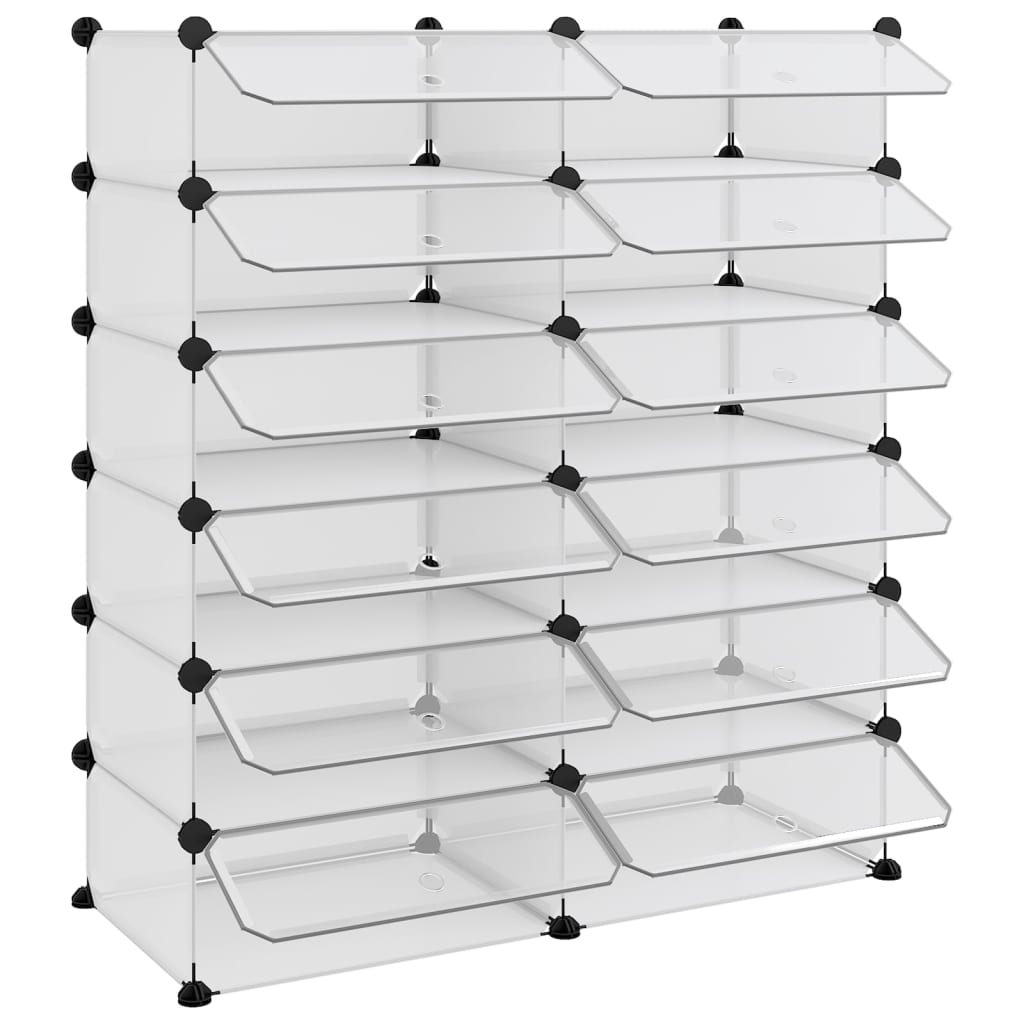vidaXL Stojak na buty, przezroczysty, 94,5x36,5x106 cm, PP