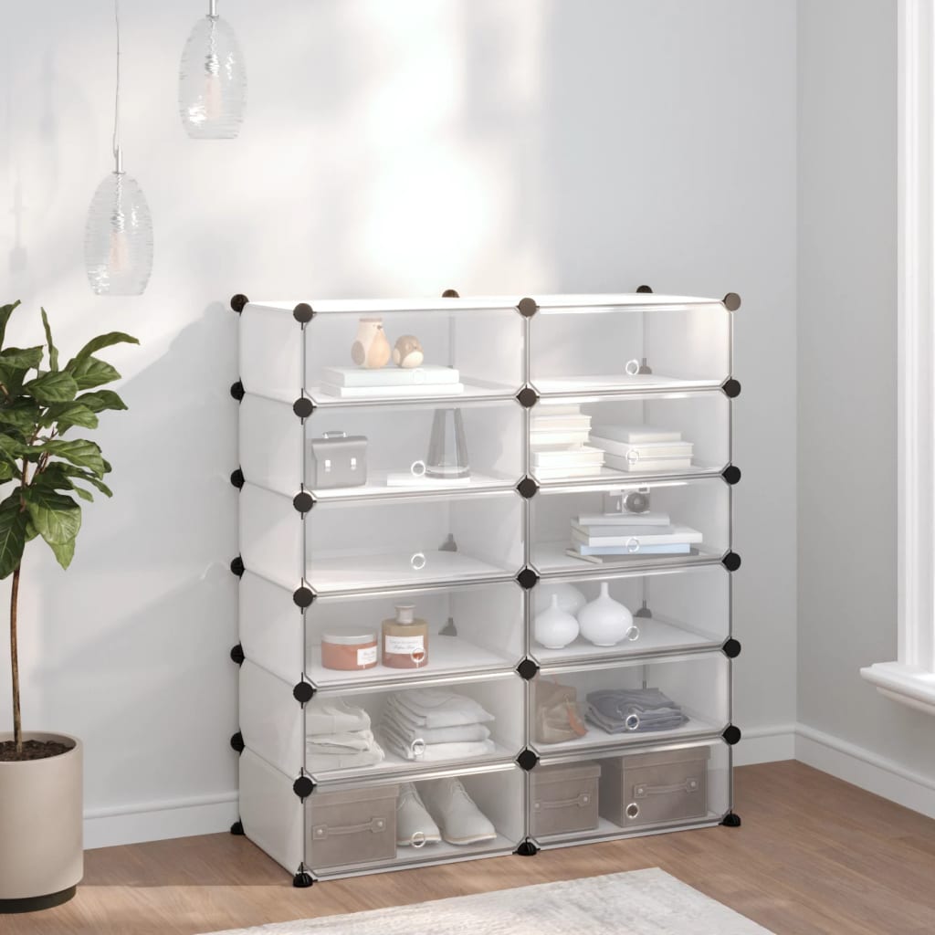 vidaXL Stojak na buty, przezroczysty, 94,5x36,5x106 cm, PP