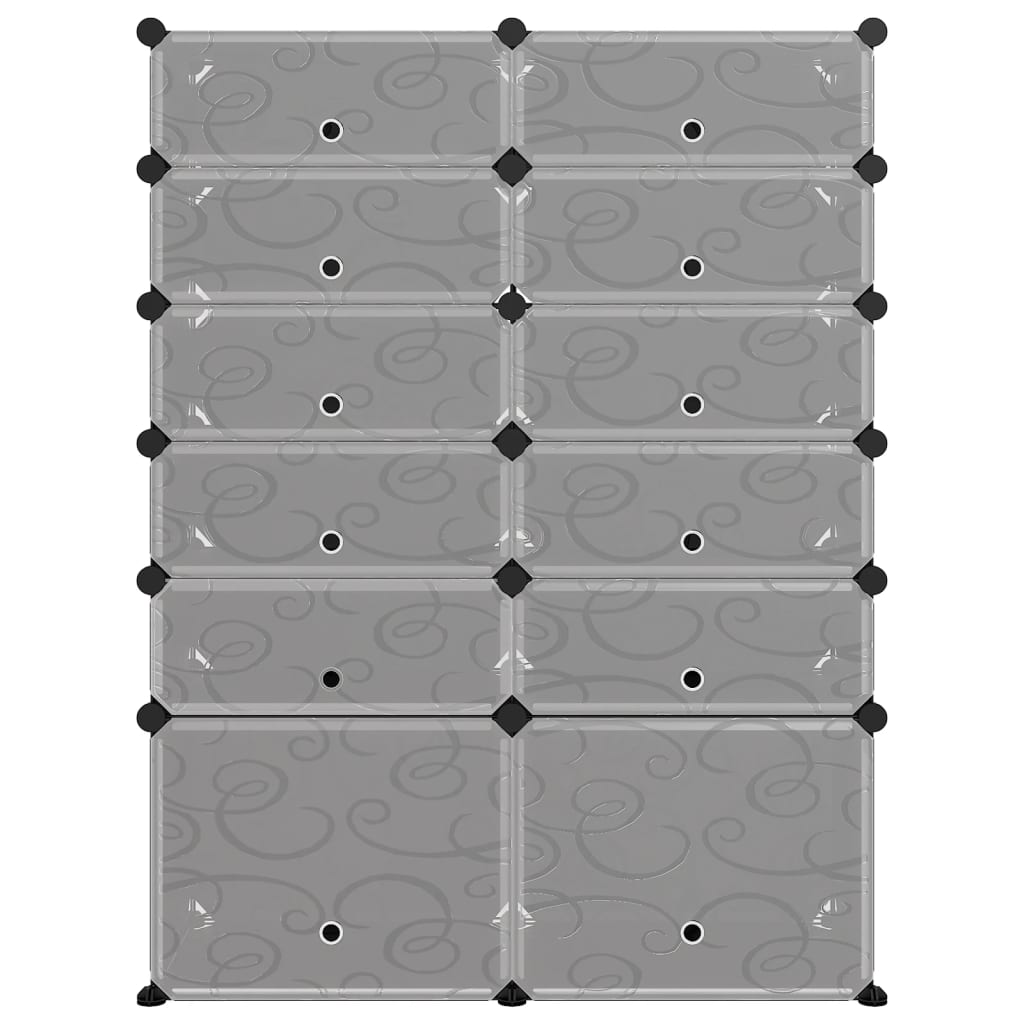 vidaXL Stojak na buty, czarny, 94x37x125 cm, PP