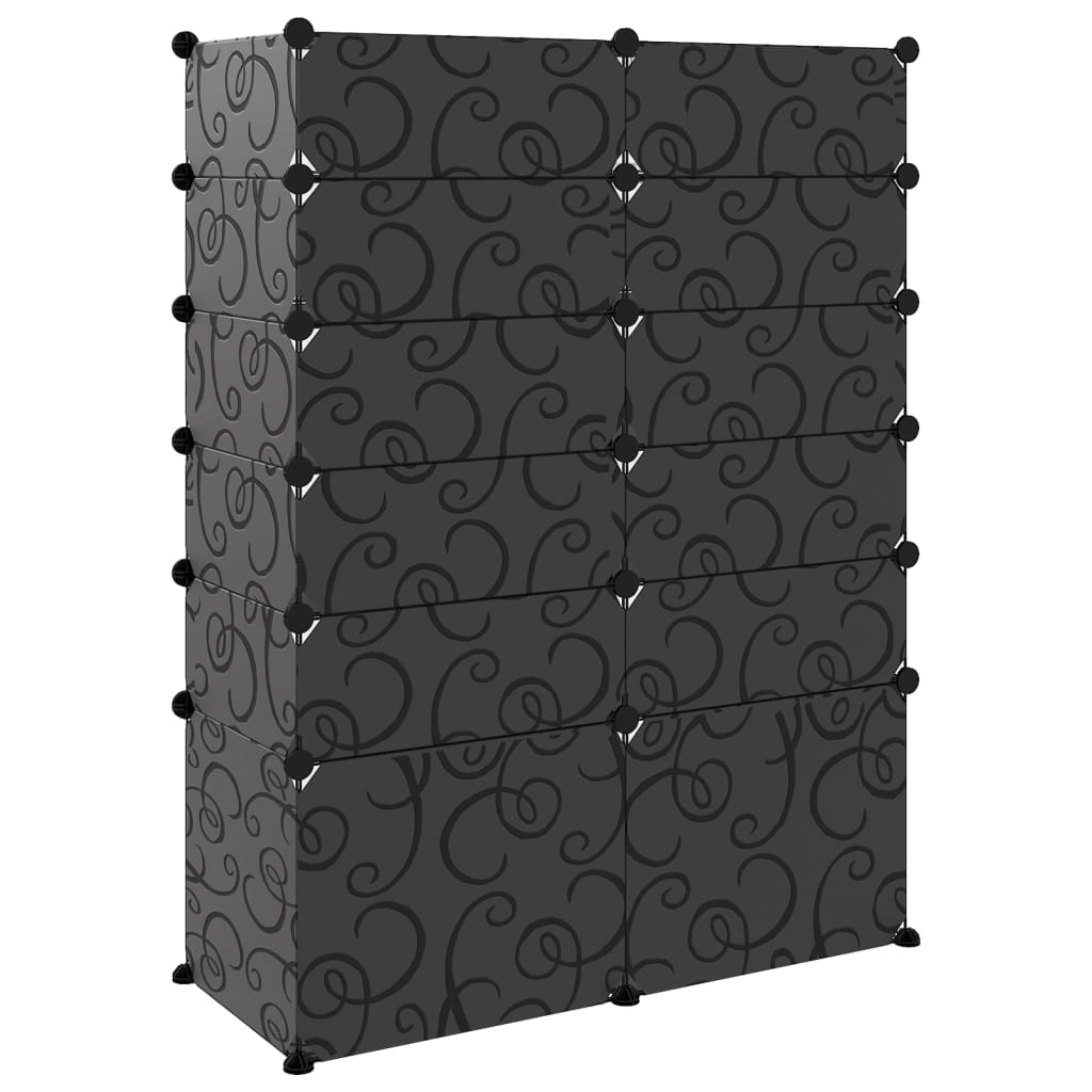 vidaXL Stojak na buty, czarny, 94x37x125 cm, PP