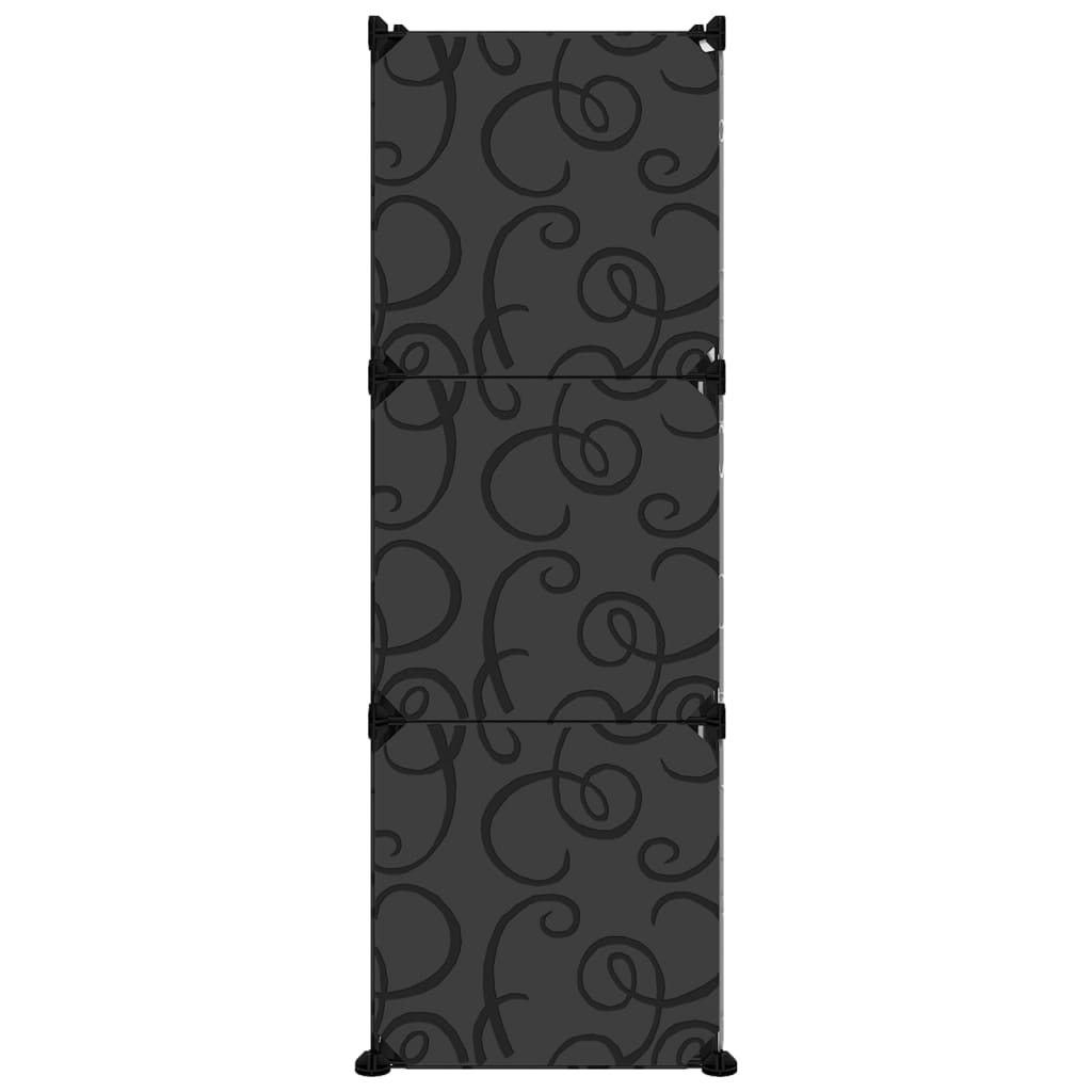 vidaXL Stojak na buty, czarny, 84,5x31x93,5 cm, PP