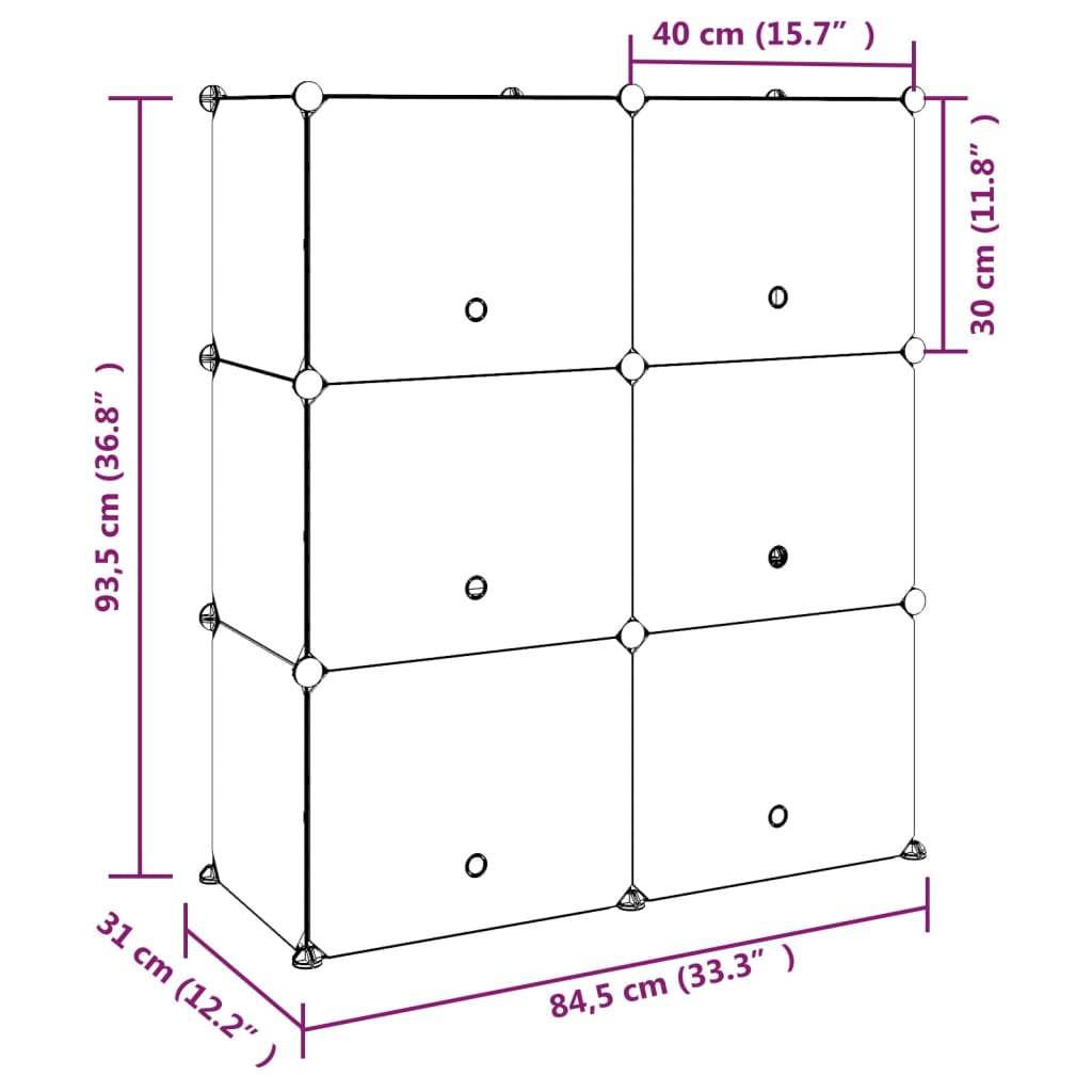 vidaXL Stojak na buty, czarny, 84,5x31x93,5 cm, PP