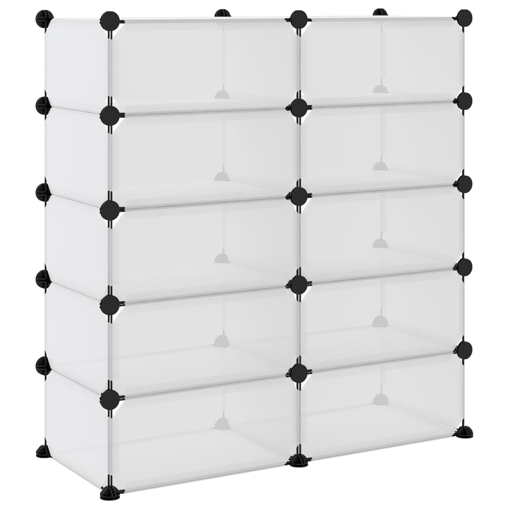 vidaXL Stojak na buty, przezroczysty, 84x32x88,5 cm, PP