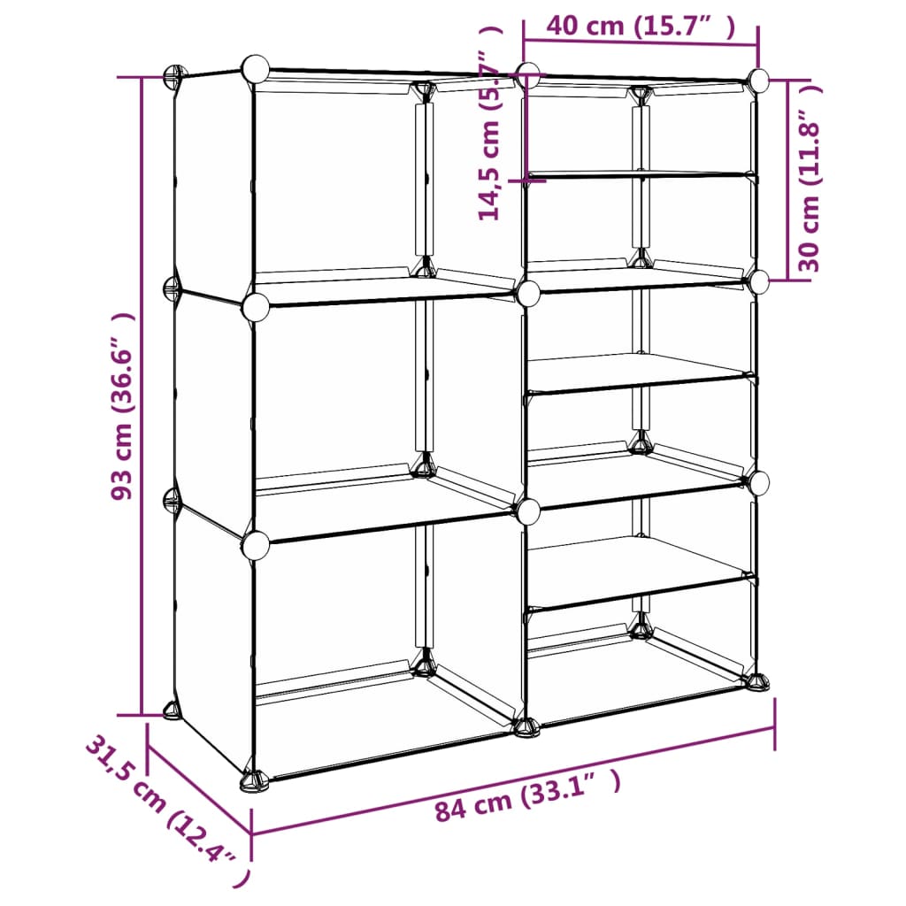 vidaXL Stojak na buty, przezroczysty, 84x31,5x93 cm, PP