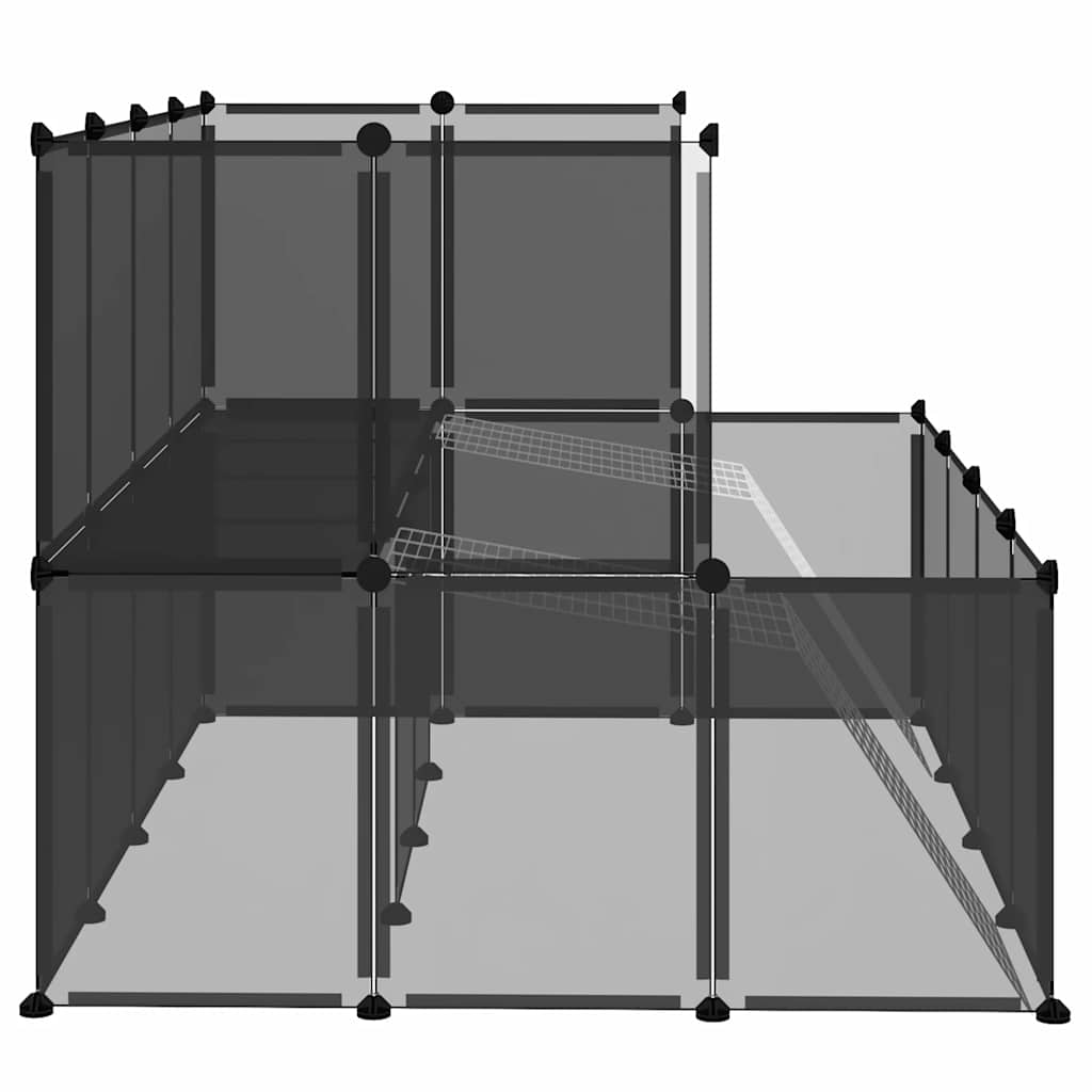 vidaXL Klatka dla małych zwierząt, czarna, 143x107x93 cm, PP i stal