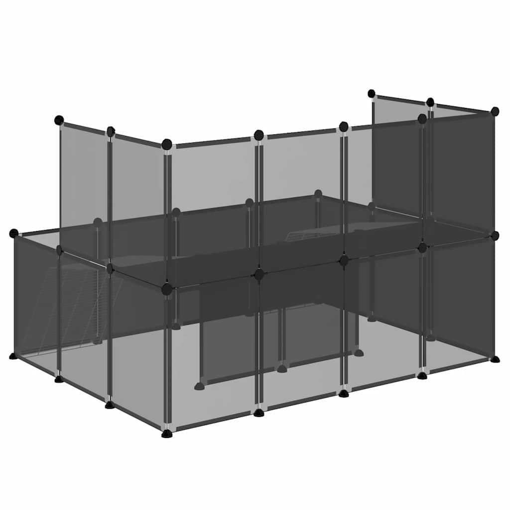 vidaXL Klatka dla małych zwierząt, czarna, 143x107x93 cm, PP i stal