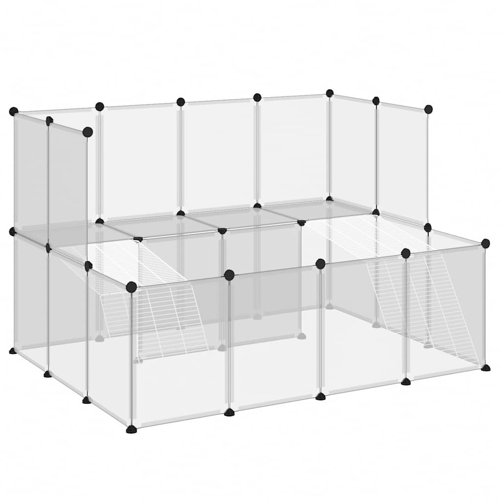 vidaXL Klatka dla małych zwierząt, bezbarwna, 143x107x93 cm, PP i stal