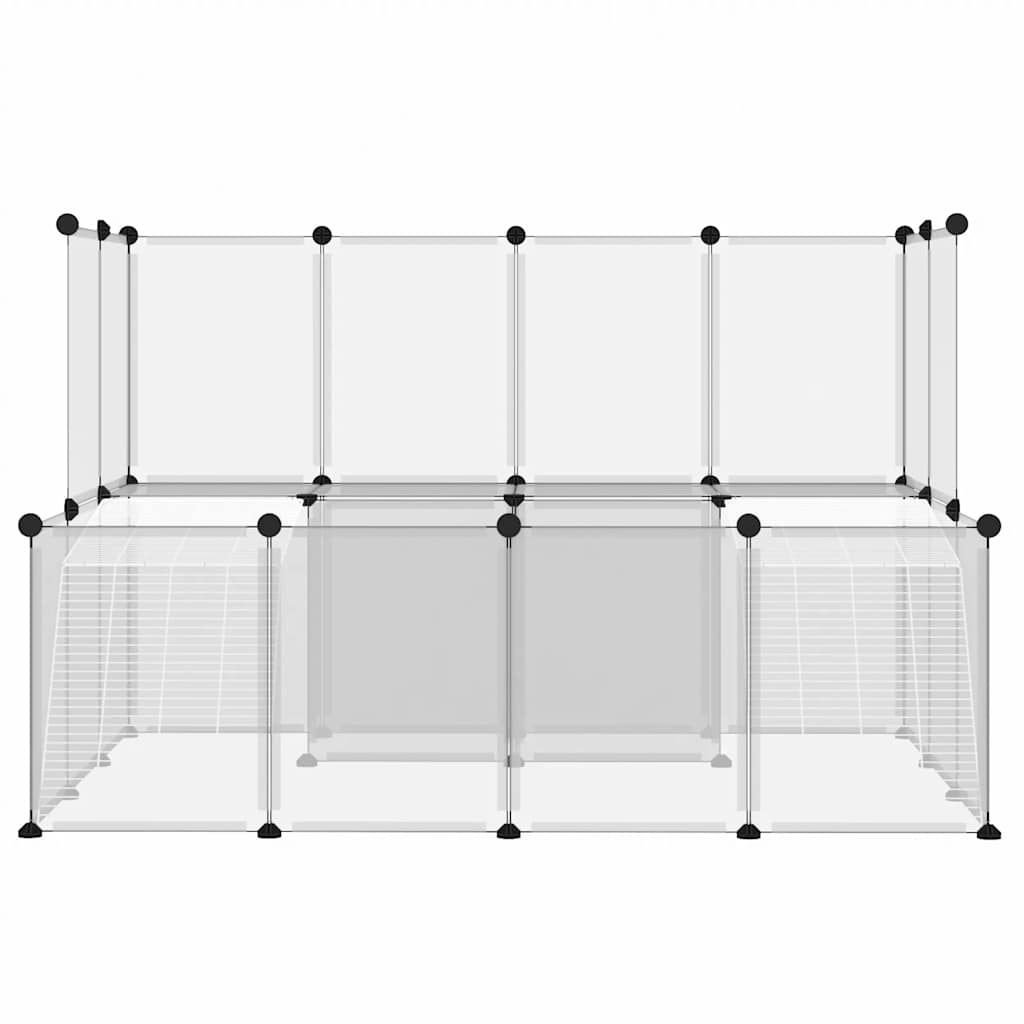 vidaXL Klatka dla małych zwierząt, bezbarwna, 143x107x93 cm, PP i stal