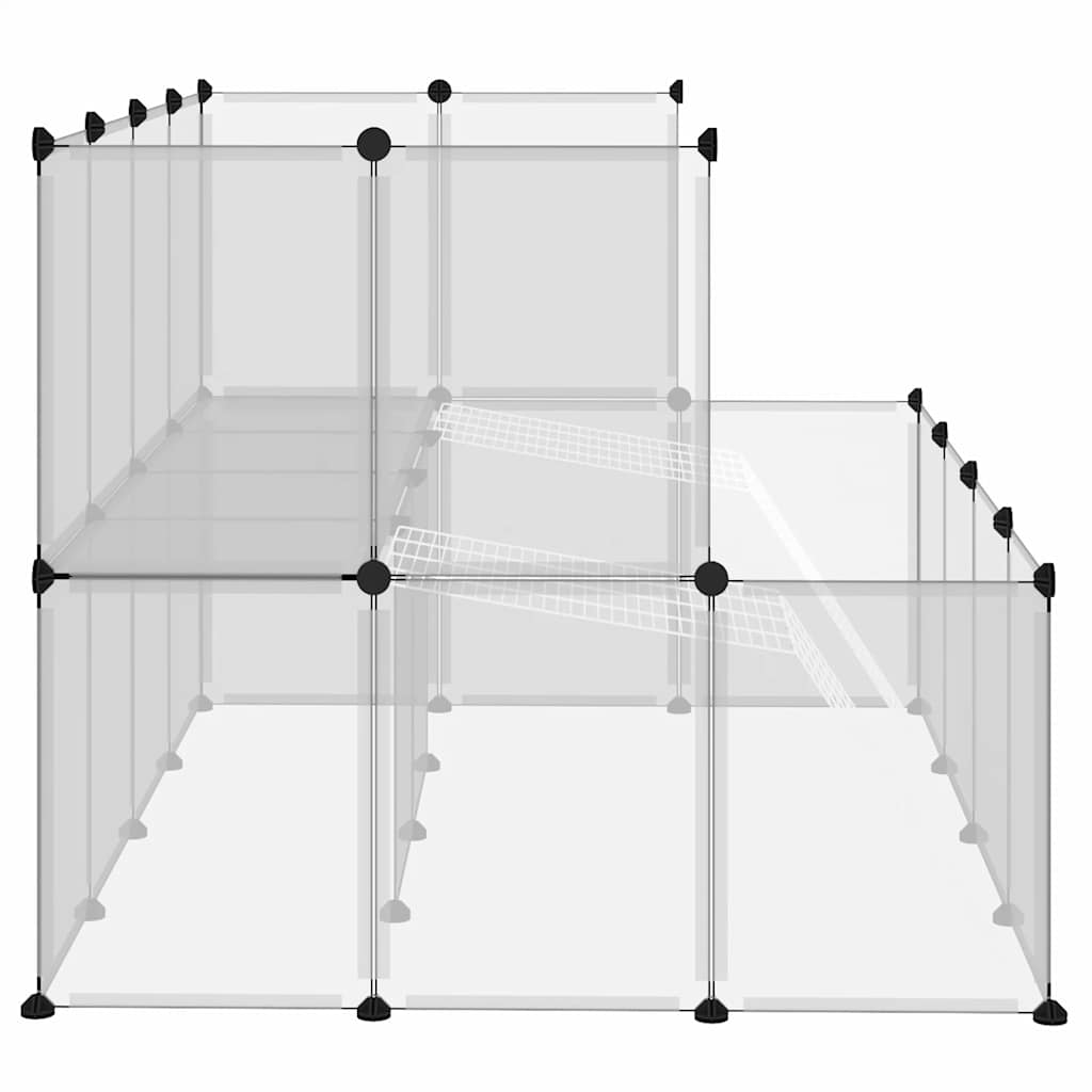 vidaXL Klatka dla małych zwierząt, bezbarwna, 143x107x93 cm, PP i stal