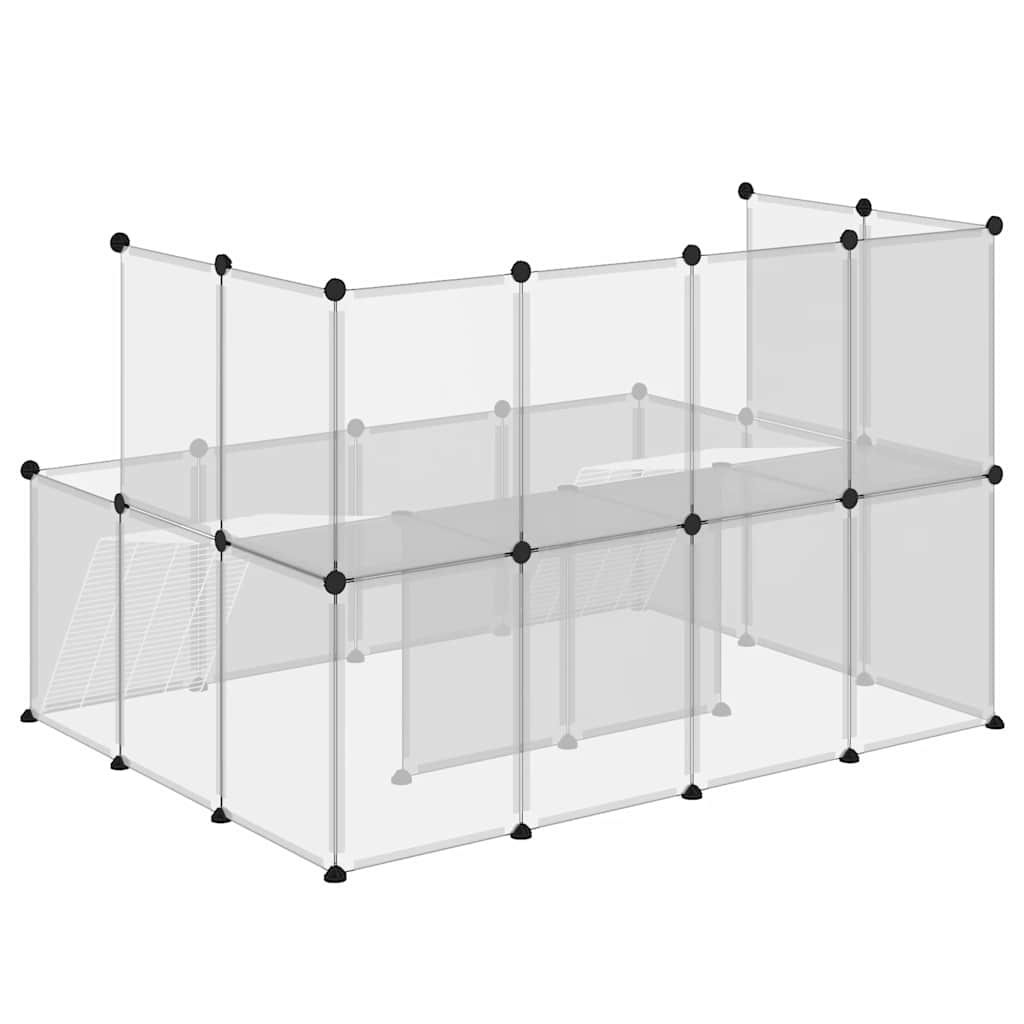 vidaXL Klatka dla małych zwierząt, bezbarwna, 143x107x93 cm, PP i stal