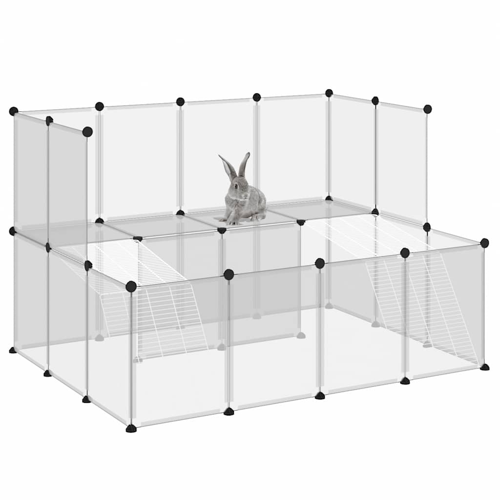 vidaXL Klatka dla małych zwierząt, bezbarwna, 143x107x93 cm, PP i stal