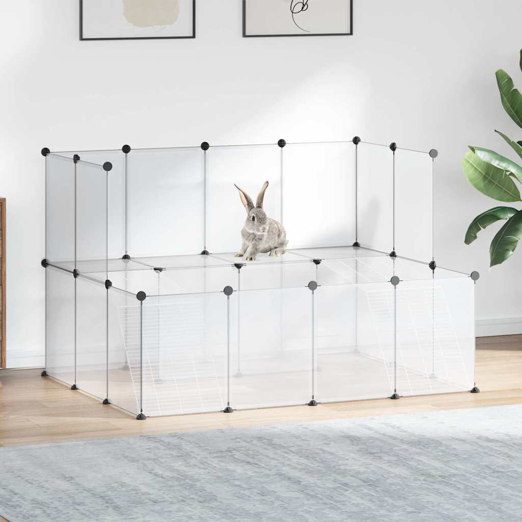 vidaXL Klatka dla małych zwierząt, bezbarwna, 143x107x93 cm, PP i stal