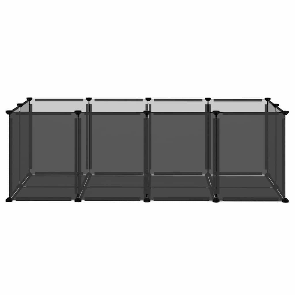 vidaXL Klatka dla małych zwierząt, czarna, 144x74x46,5 cm, PP i stal