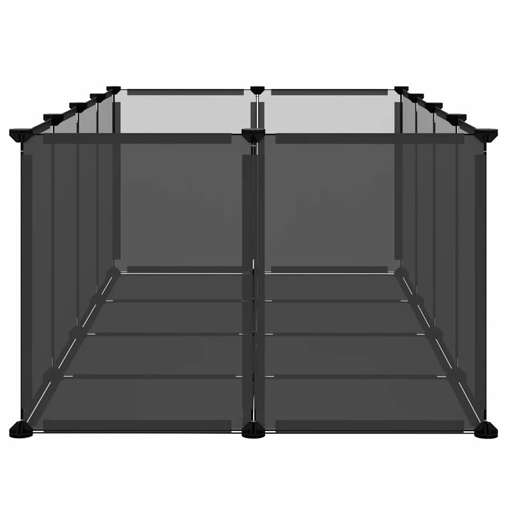vidaXL Klatka dla małych zwierząt, czarna, 144x74x46,5 cm, PP i stal