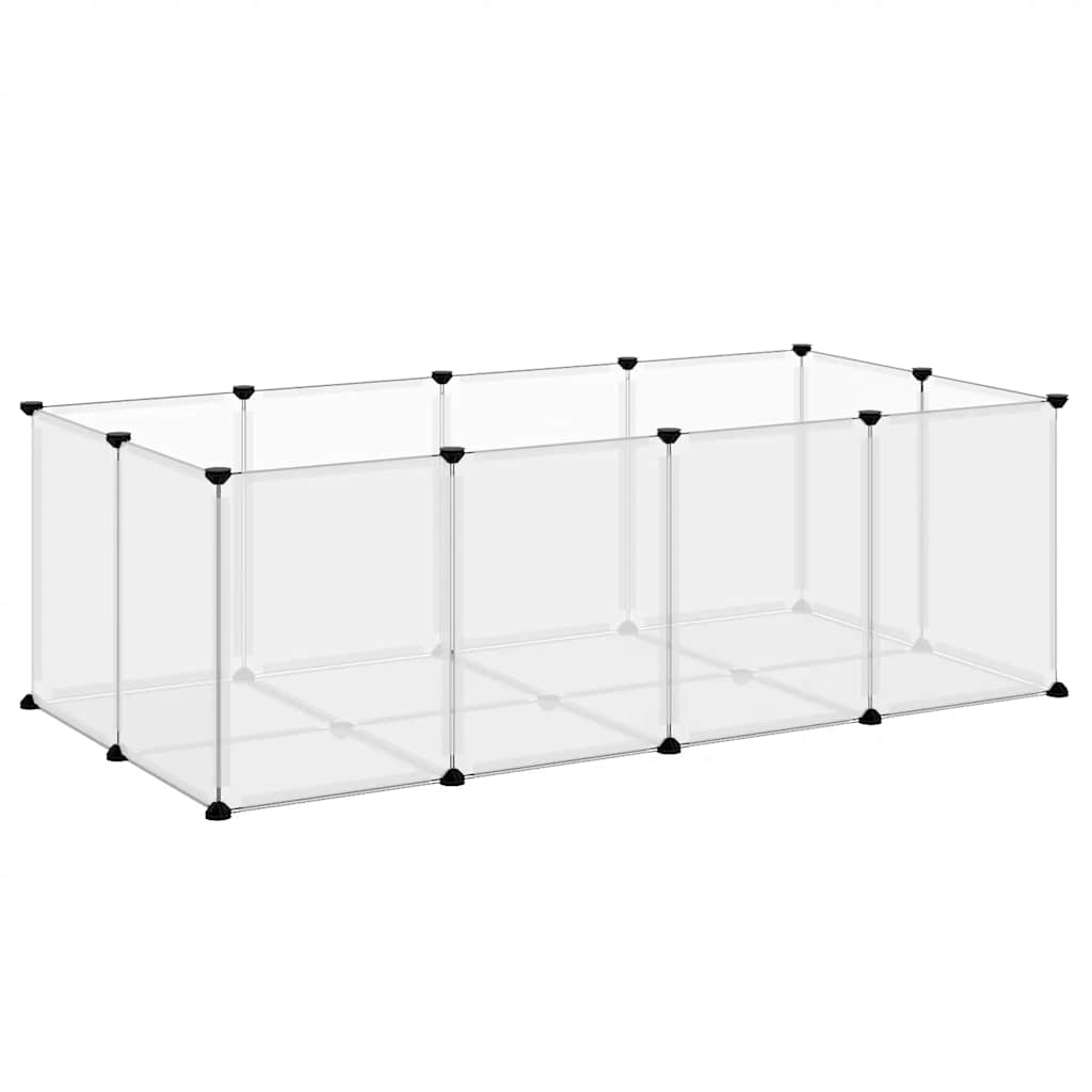 vidaXL Klatka dla małych zwierząt, bezbarwna, 144x74x46,5 cm PP i stal
