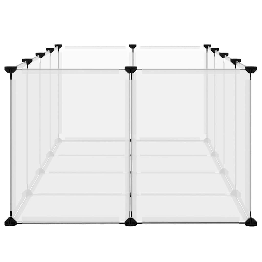 vidaXL Klatka dla małych zwierząt, bezbarwna, 144x74x46,5 cm PP i stal