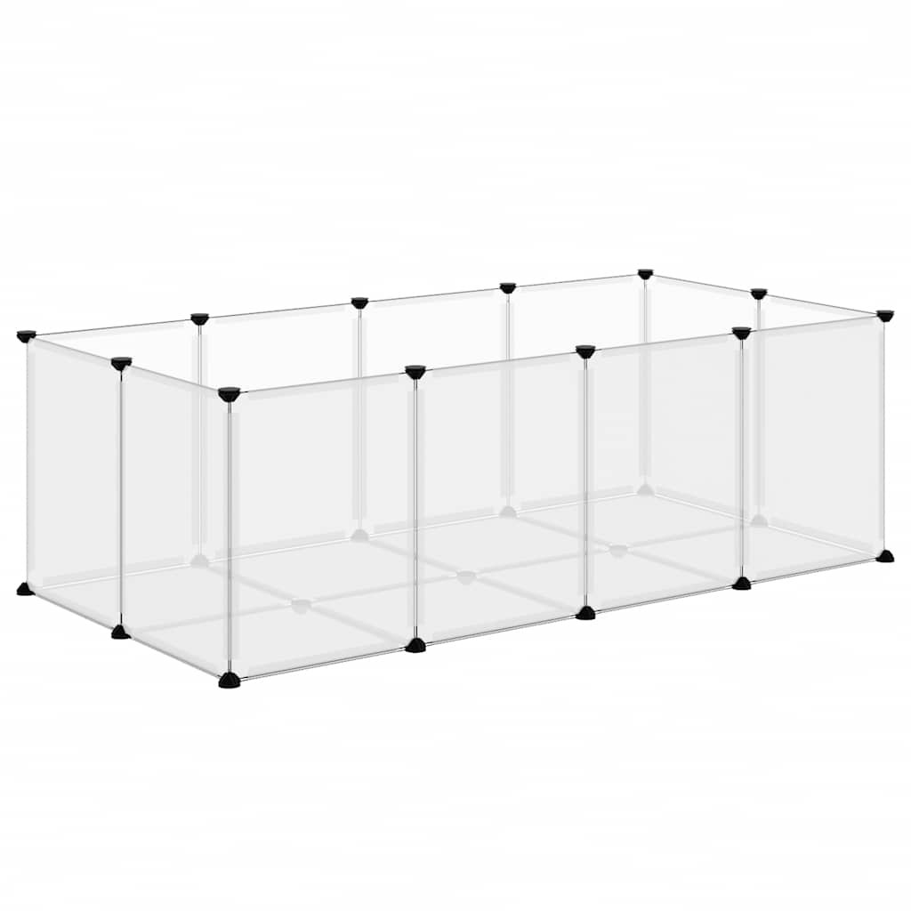 vidaXL Klatka dla małych zwierząt, bezbarwna, 144x74x46,5 cm PP i stal