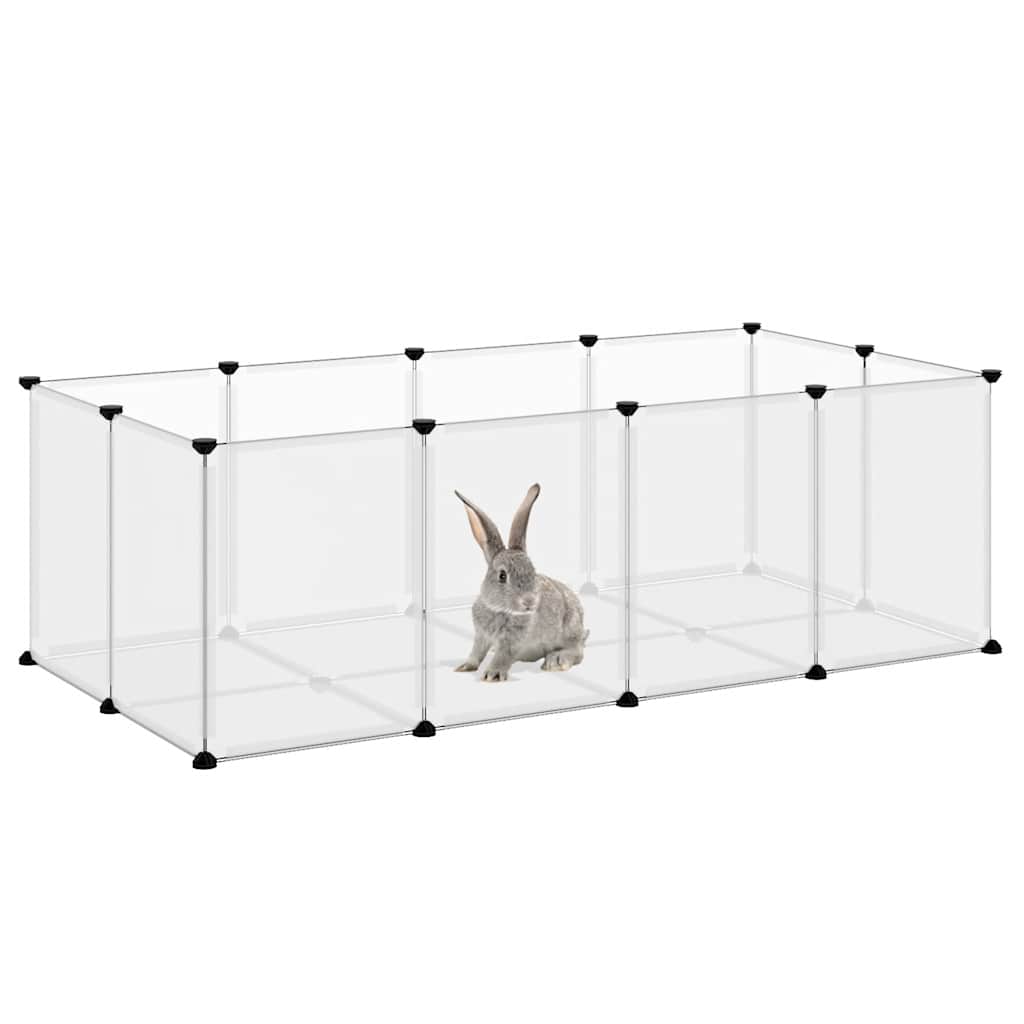 vidaXL Klatka dla małych zwierząt, bezbarwna, 144x74x46,5 cm PP i stal
