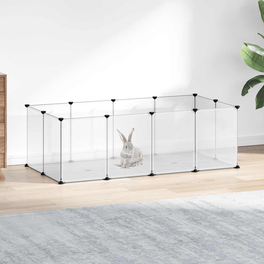 vidaXL Klatka dla małych zwierząt, bezbarwna, 144x74x46,5 cm PP i stal