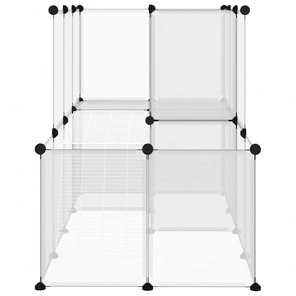 vidaXL Klatka dla małych zwierząt, bezbarwna, 142x74x93 cm, PP i stal