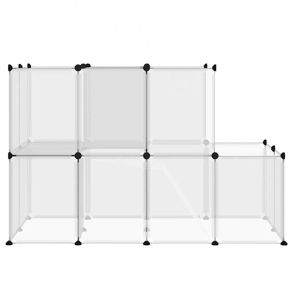 vidaXL Klatka dla małych zwierząt, bezbarwna, 142x74x93 cm, PP i stal