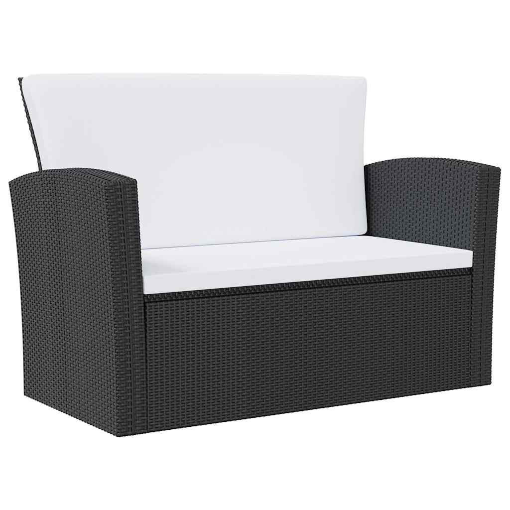vidaXL 8-częściowy zestaw mebli do ogrodu, poduszki, rattan PE, czarny