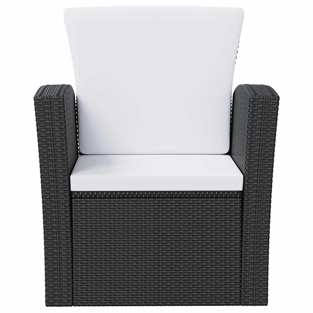 vidaXL 8-częściowy zestaw mebli do ogrodu, poduszki, rattan PE, czarny