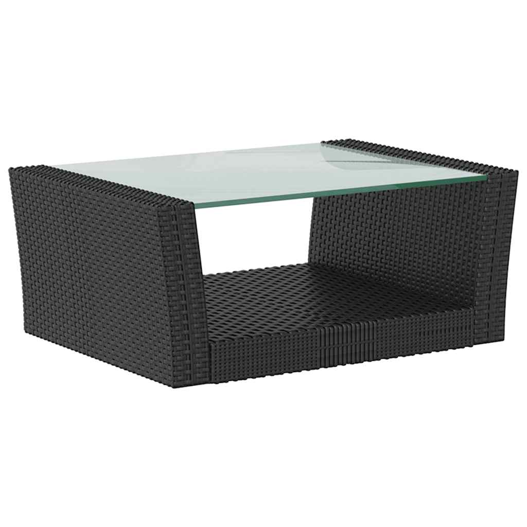 vidaXL 8-częściowy zestaw mebli do ogrodu, poduszki, rattan PE, czarny