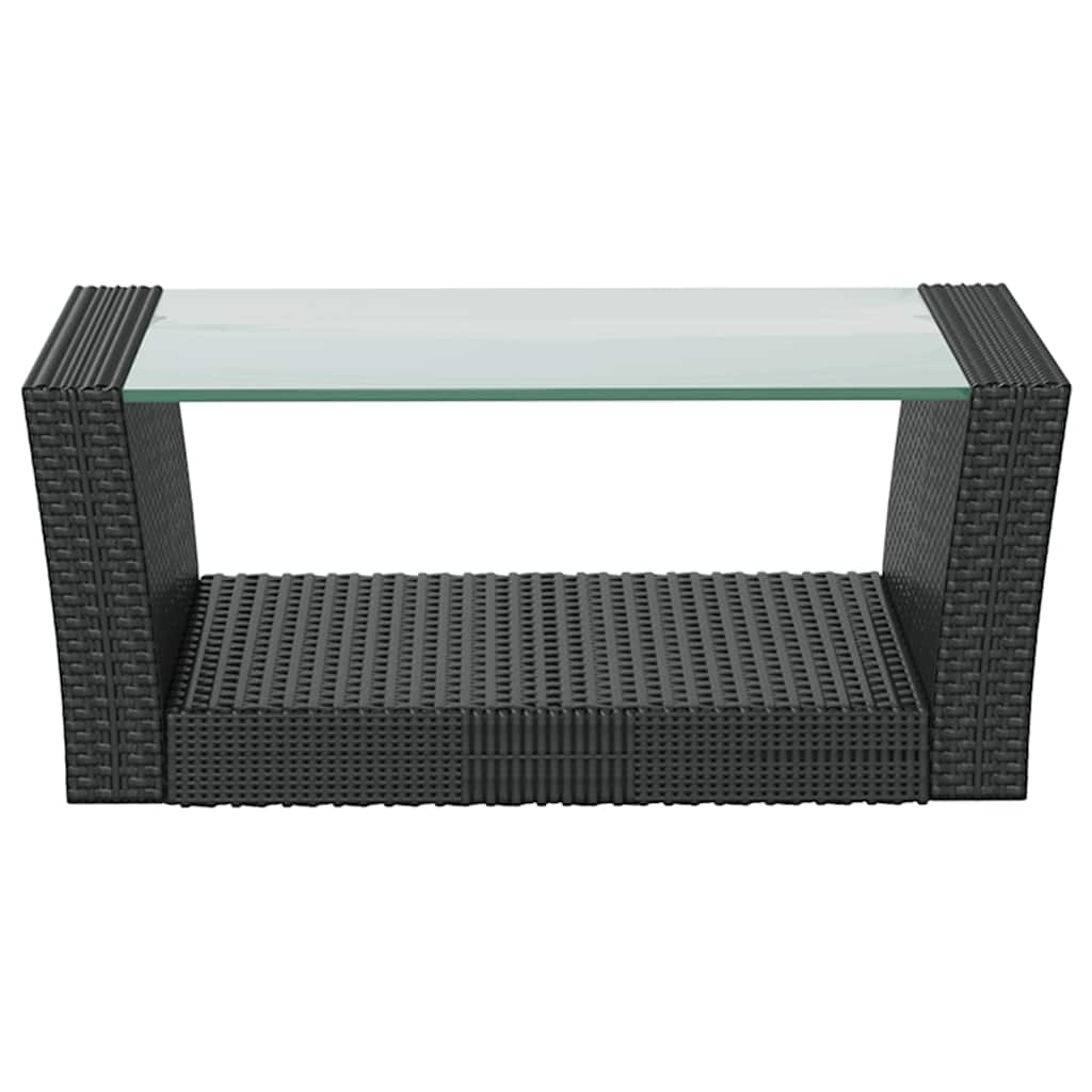 vidaXL 8-częściowy zestaw mebli do ogrodu, poduszki, rattan PE, czarny