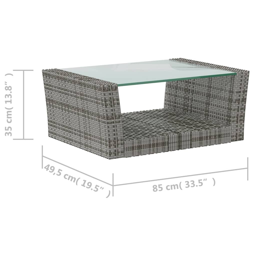 vidaXL 8-cz. zestaw wypoczynkowy do ogrodu, poduszki, rattan PE, szary