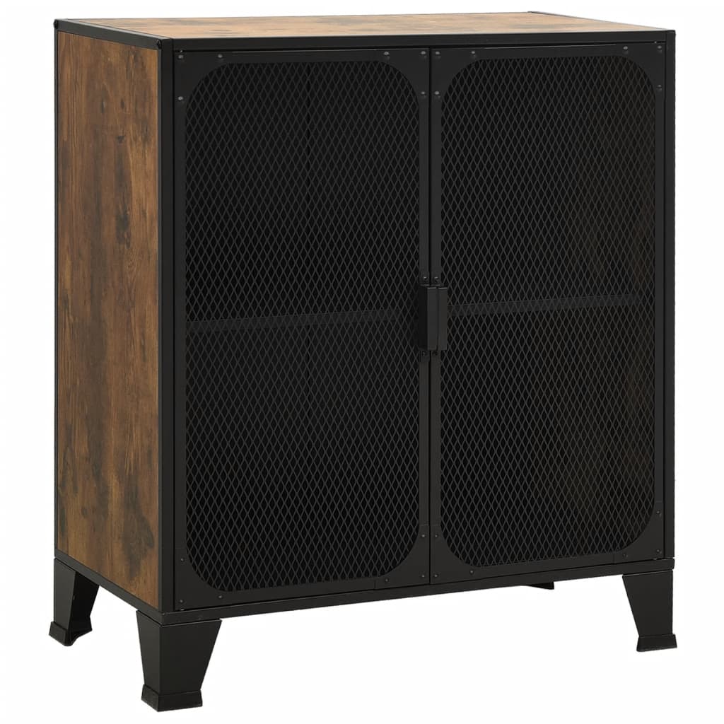 vidaXL Szafki, 2 szt., rustykalny brąz, 72x36x82 cm, metal i MDF