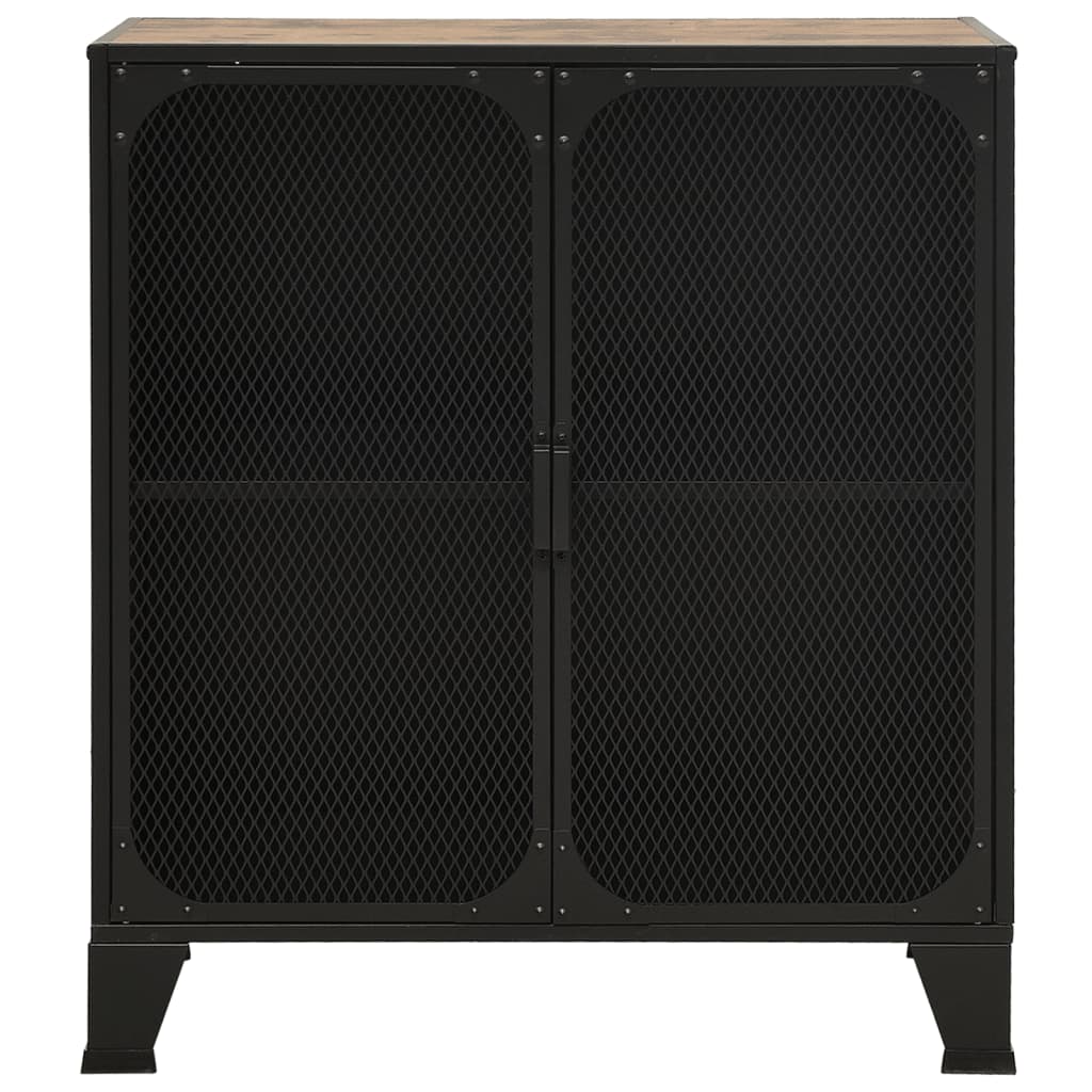 vidaXL Szafki, 2 szt., rustykalny brąz, 72x36x82 cm, metal i MDF