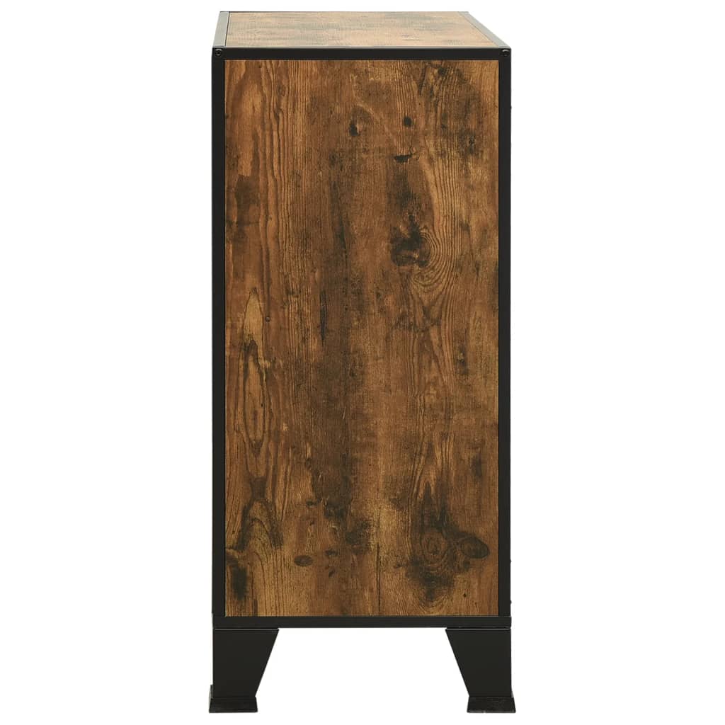 vidaXL Szafki, 2 szt., rustykalny brąz, 72x36x82 cm, metal i MDF