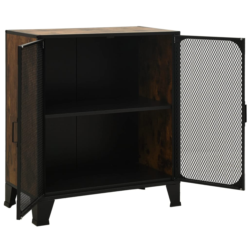 vidaXL Szafki, 2 szt., rustykalny brąz, 72x36x82 cm, metal i MDF