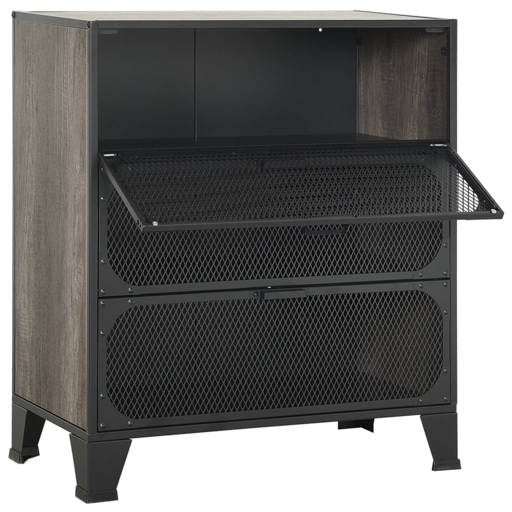 vidaXL Szafki, 2 szt., szare, 72x36x82 cm, metal i MDF