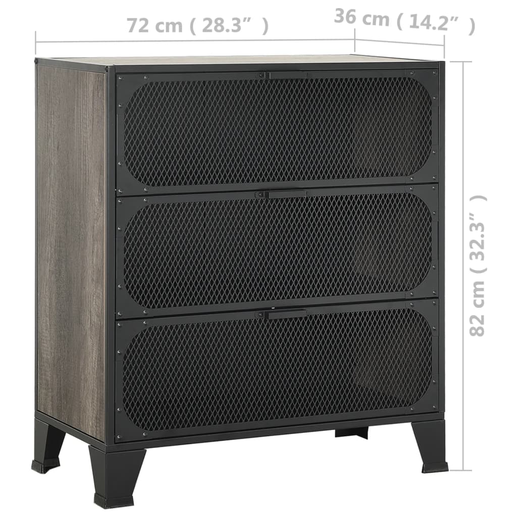 vidaXL Szafki, 2 szt., szare, 72x36x82 cm, metal i MDF