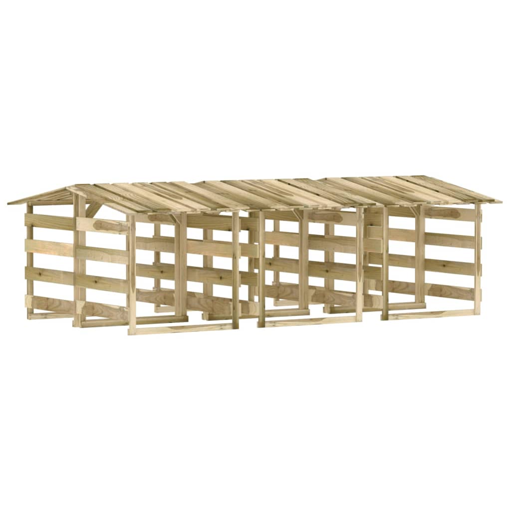vidaXL Pergole ogrodowe z daszkiem, 6 szt., 100x90x100 cm, sosnowe