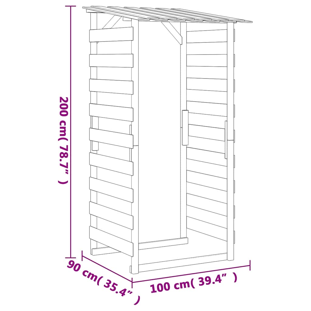vidaXL Pergole ogrodowe z daszkiem, 3 szt., 100x90x200 cm, sosnowe