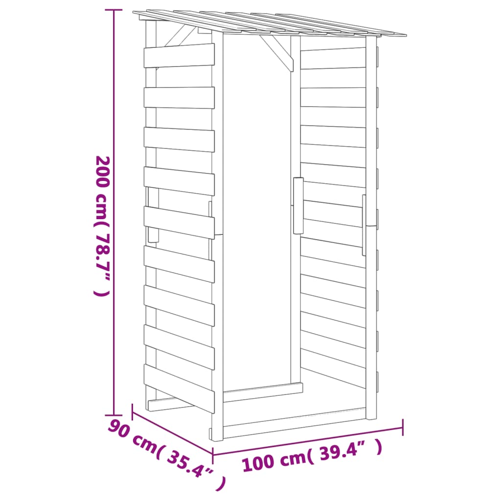 vidaXL Pergole ogrodowe z daszkiem, 4 szt., 100x90x200 cm, sosnowe