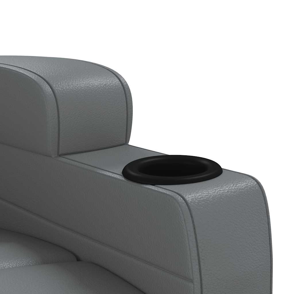 vidaXL Fotel rozkładany, szary, tapicerowany sztuczną skórą
