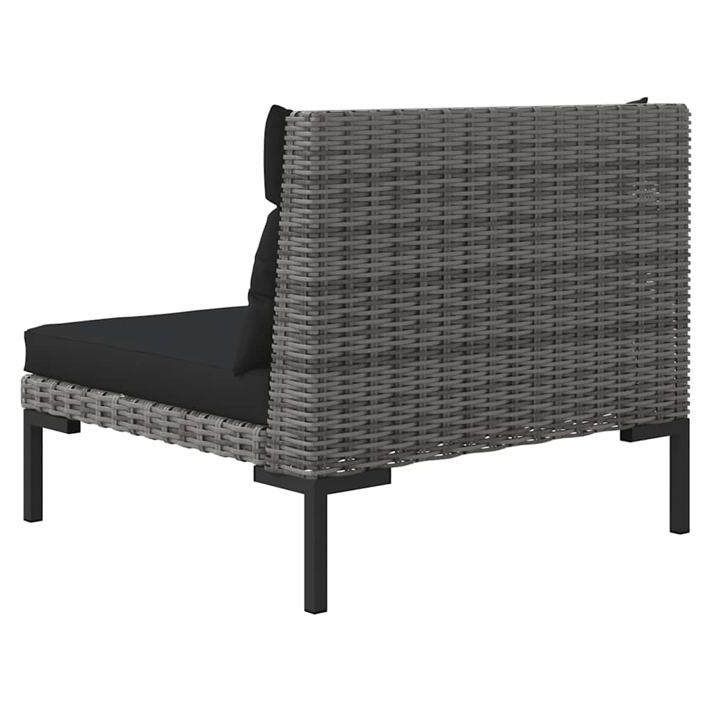 vidaXL 3-cz. ogrodowy zestaw wypoczynkowy, ciemnoszary rattan PE