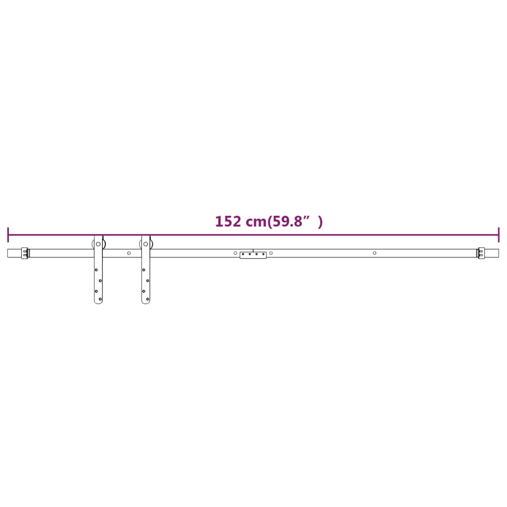 vidaXL System drzwi przesuwnych do mebli, stal węglowa, biały, 152 cm