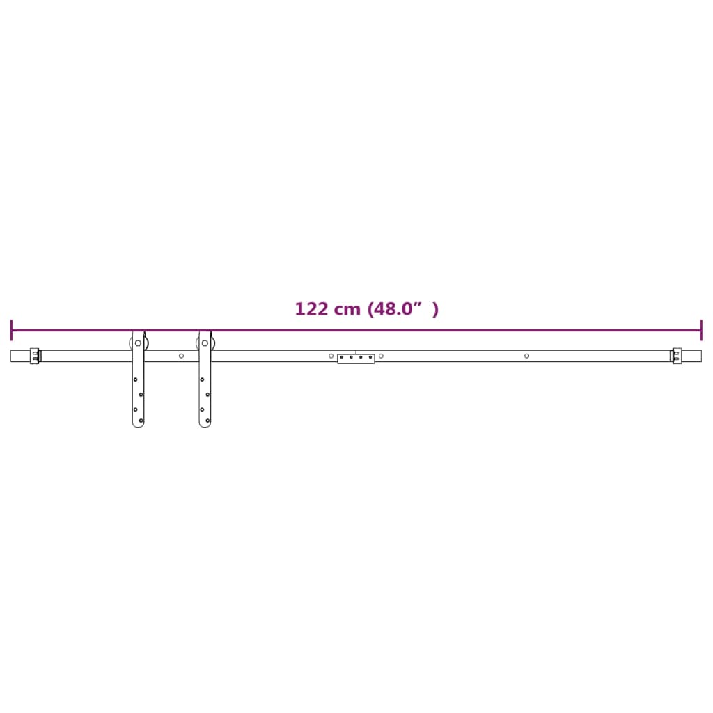 vidaXL System drzwi przesuwnych do mebli, stal węglowa, biały, 122 cm